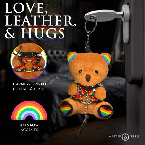 Pride Bear Keychain with Rainbow Ears for Bags and Keys Key Chains