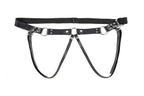 Sportsheet Montero Strap-On – Faux Leather Strap-On Harness with Silver Hardware > Dildos > Strap On Harnesses