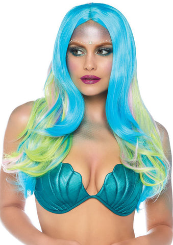 Mystic Hue Long Wig for Adult Erotic Costume and Lingerie Use Green Wigs