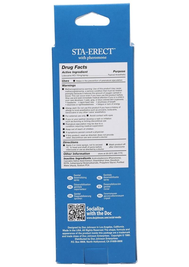 Sta-Erect Delay Spray – 7.5% Benzocaine 2 Fl Oz Desensitizing Spray for Men > Essentials > Mens Enhancers