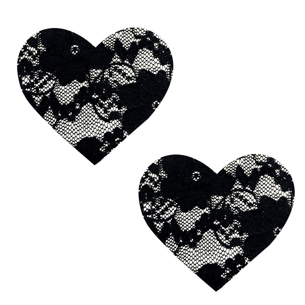 Vogue Black Lace I Heart U Nipztix Pasties Breast Petals Black Pasties
