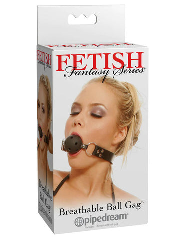Fetish Fantasy Breathable Ball Gag with Adjustable Leather Strap Gags