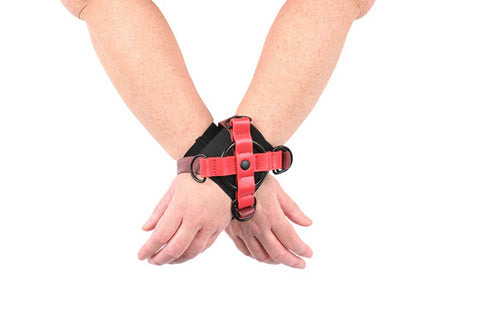 S&M Exs & Ohs Cross Cuffs - /Black Restraints > Bondage Gear > Restraints