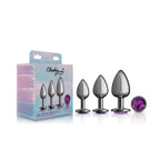 Purple Round Gem Anal Trainer Kit with Small Medium Large Plugs > Anal Range > Butt Plug Kits