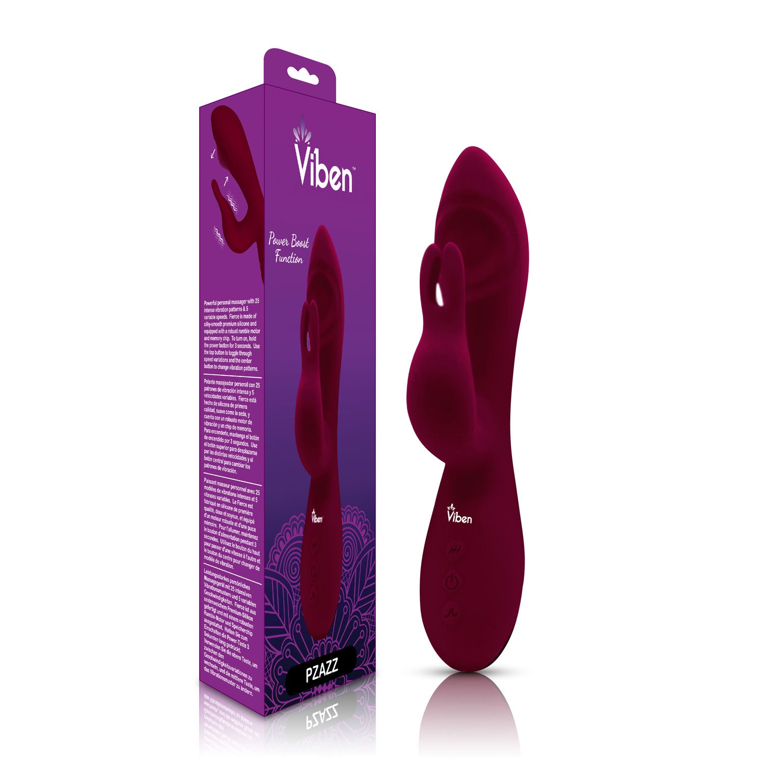 Viben Pzazz Rechargeable Thumping Rabbit Ruby VIBRATORS-RABBIT