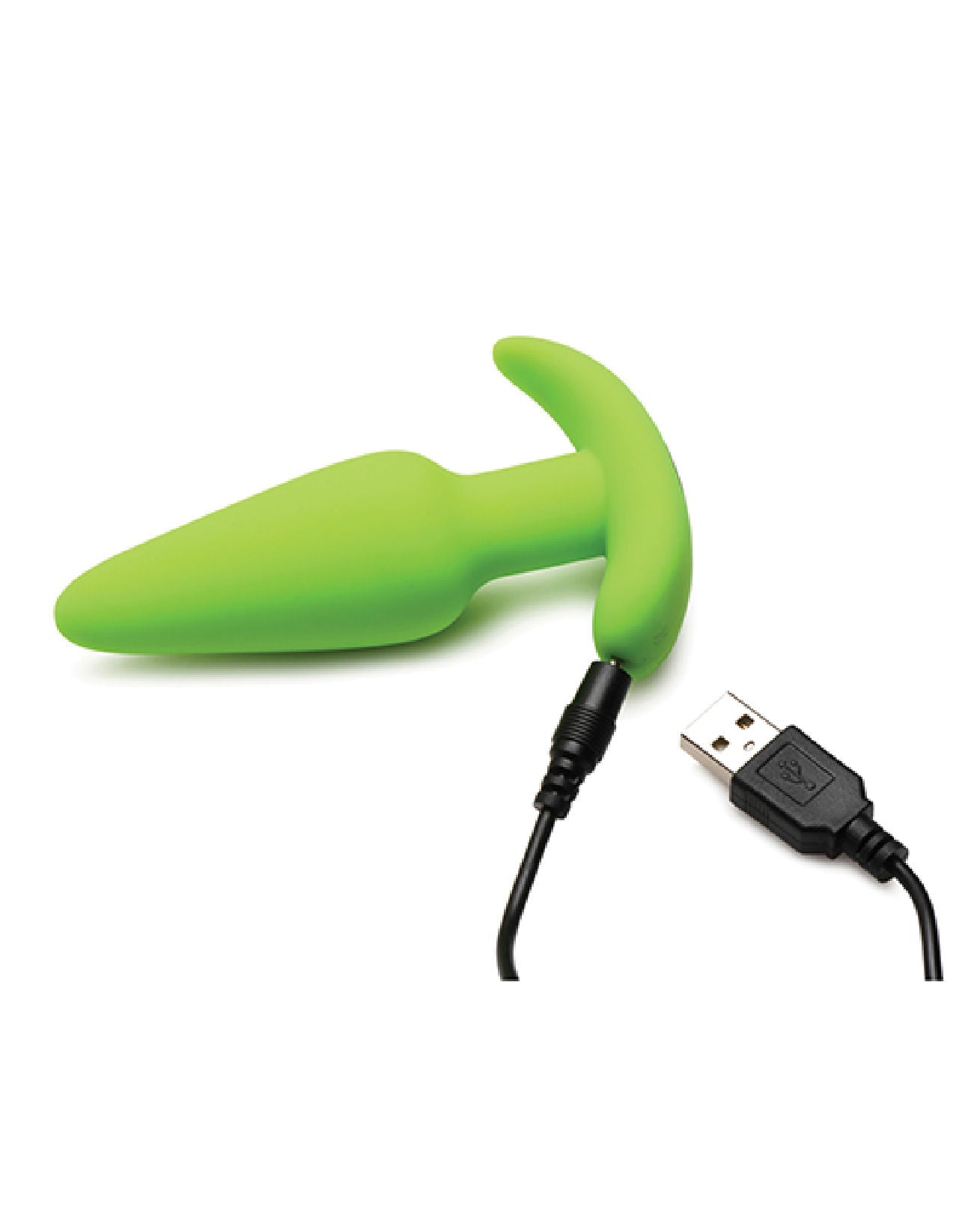 Glow in the Dark Remote Controlled Green Silicone Butt Plug Butt Plugs - Vibrating
