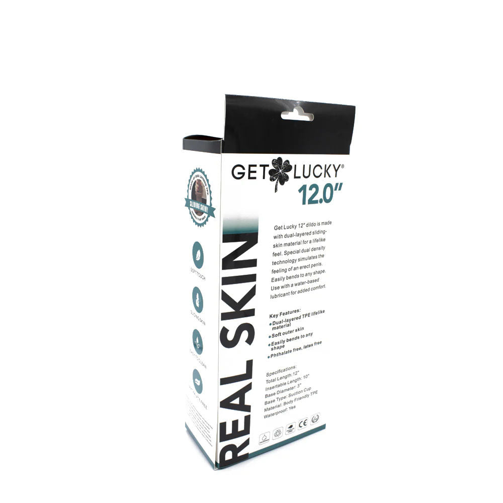 Real Skin 12 Inch Dual Layer Light Brown – Lifelike Dual Density Dildo Brown > Dildos > Large Dildos