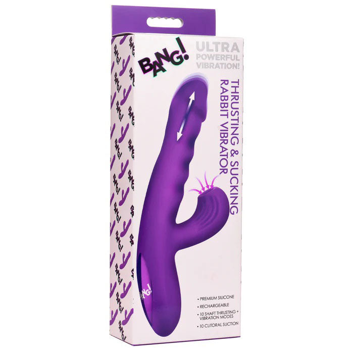 Thrusting & Sucking Rabbit Vibrator - Purple Purple > Vibrators > Ladies > Rabbit Multi