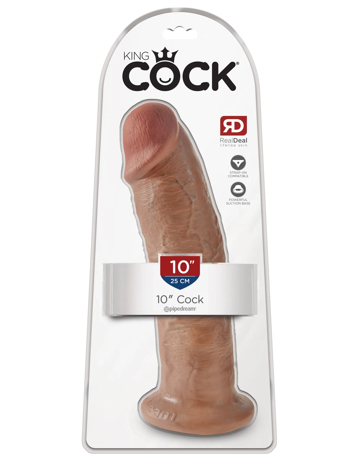 Pipedream King Cock 10 Inch Suction Sensation Dildo - Tan > Dildos > Large Dildos