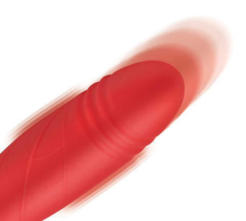 Bloomgasm Romping Rose Thrusting and Suction Vibrator Red Suction Stimulator
