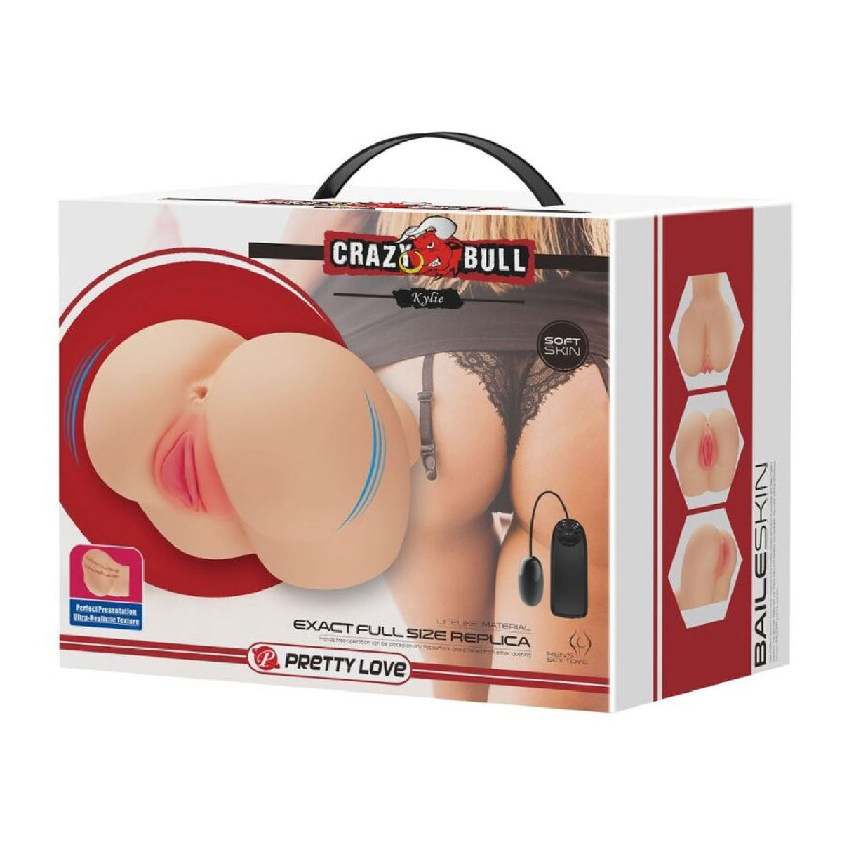 Kylie Realistic Vagina and Ass Vibrator Masturbator Light Beige Assturbators