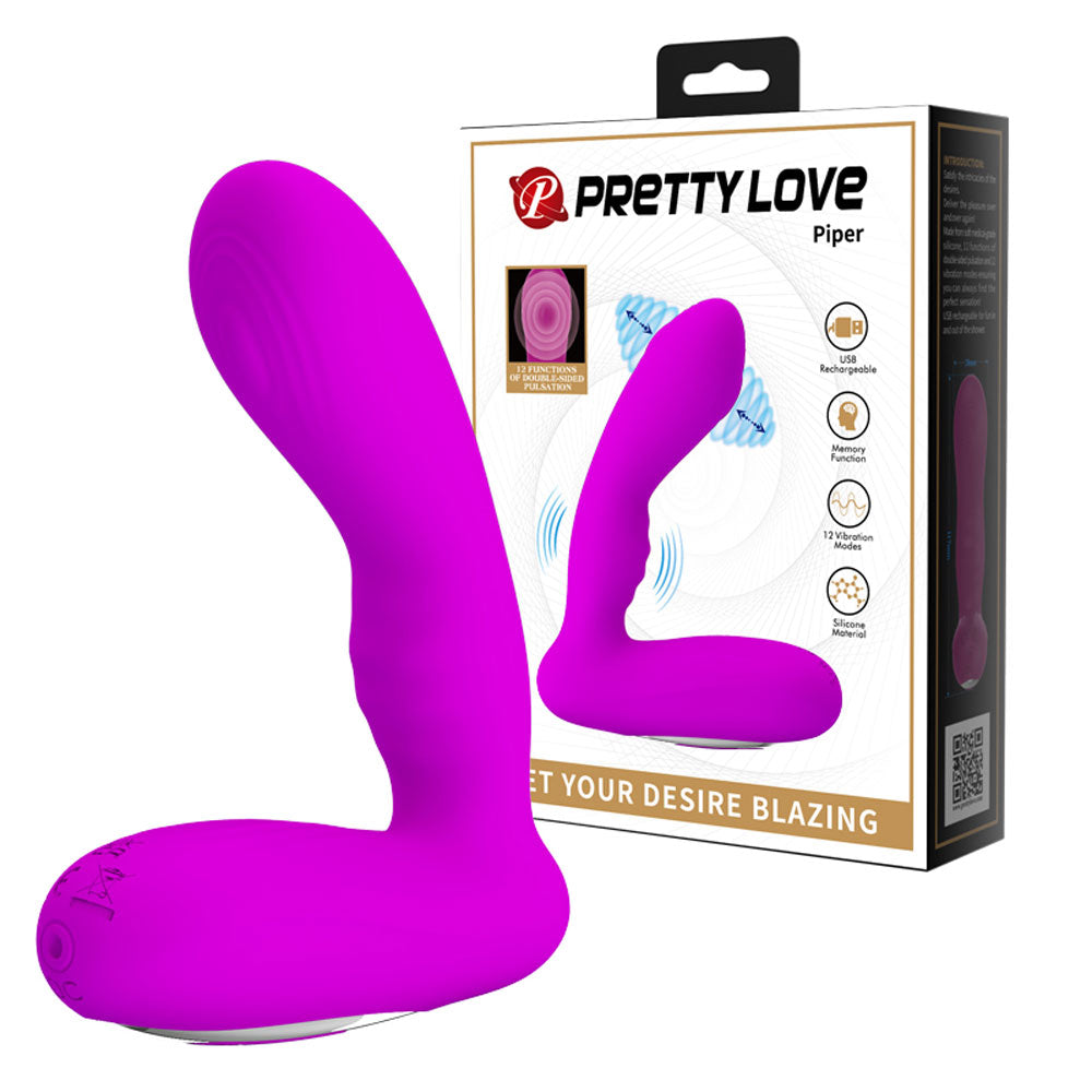 Pretty Love Piper Purple Double-Side Pulsation Prostate Vibrator Prostate Tools