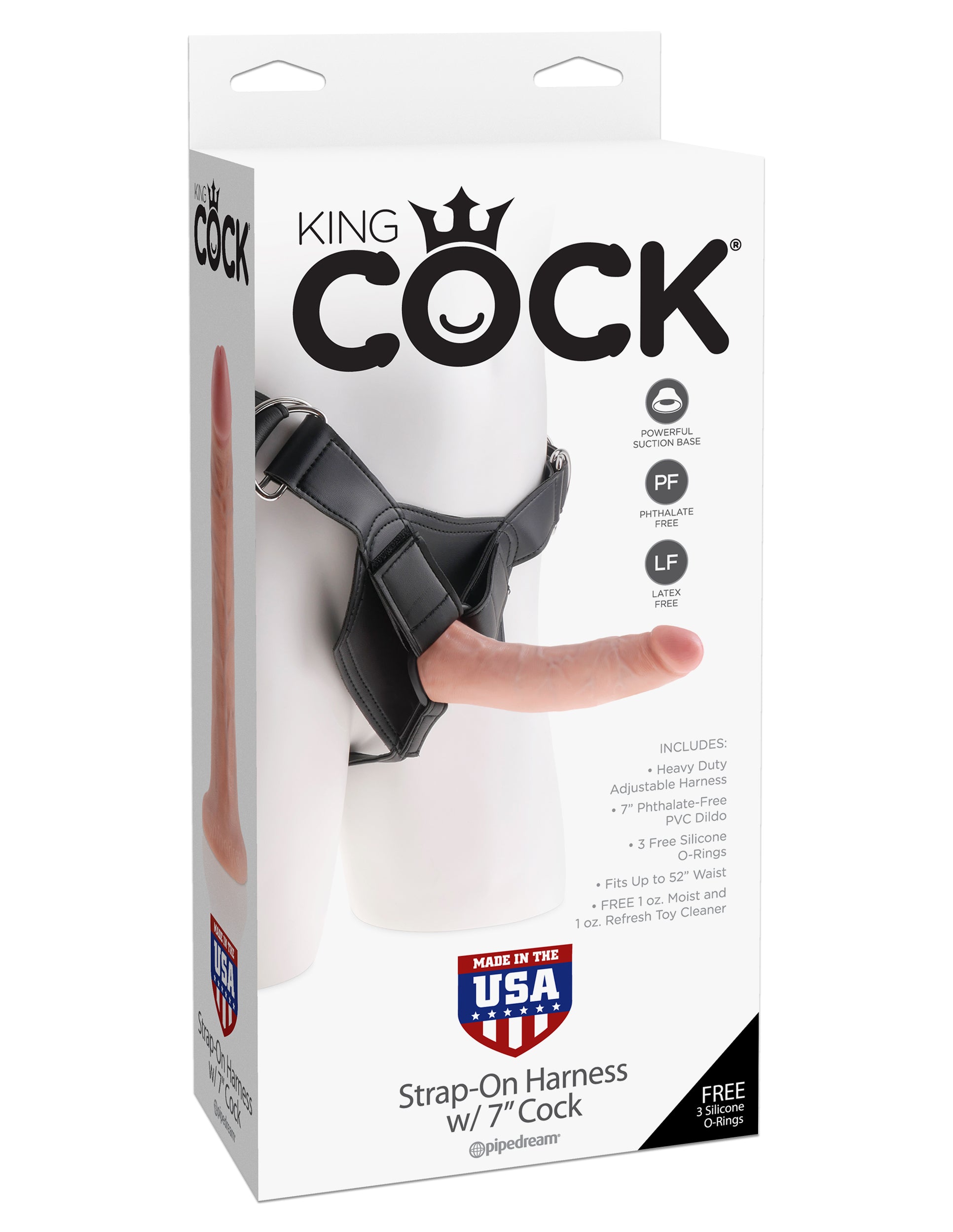 King Cock Strap-On Harness with 7 Inch Realistic Silicone Cock – 7 Inch Strap-On > Dildos > Strap On Harnesses