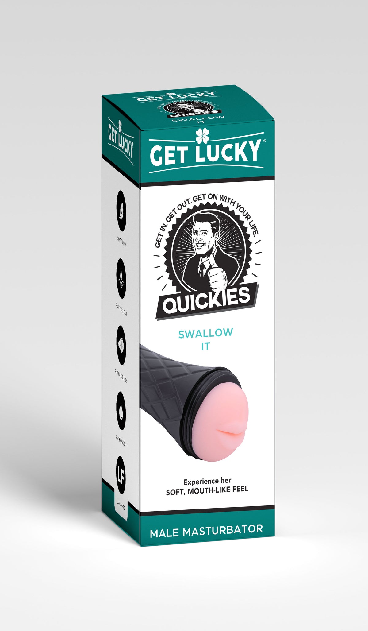 Quickies Swallow It (Ultra-Soft) Male Masturbator – Realistic Mouth Design Male Masturbator > Sex Toys For Men > Masturbators > Manual