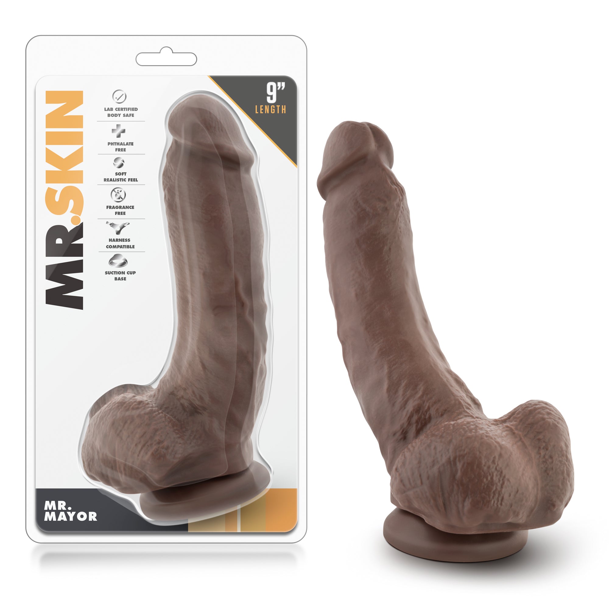 Mr Mayor 9 Inch Realistic Dildo with Suction Cup Chocolate > Dildos > Large Dildos