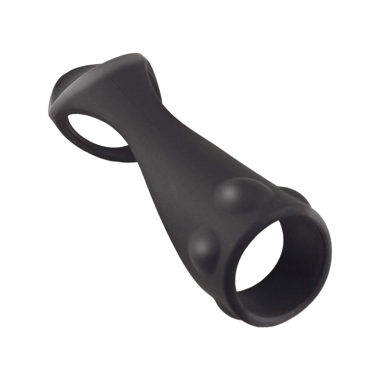 Nasstoys Enhancer Textured Cock Strap and Ball Stretcher Black – Silicone Cock Strap COCK RINGS Sling