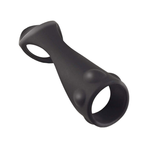 Nasstoys Enhancer Textured Cock Strap and Ball Stretcher Black – Silicone Cock Strap COCK RINGS Sling