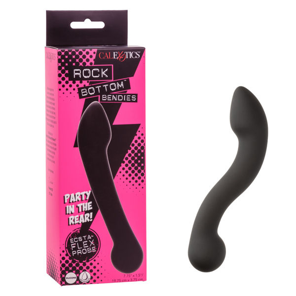 Rock Bottom Bendies Ecsta-Flex Black Ergonomic Anal Probe Toy Prostate Tools