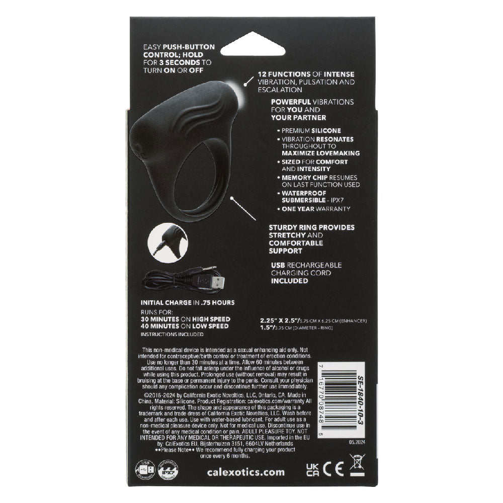 Silicone Lover's Rechargeable Arouser with Powerful Stimulator Cock Rings Vibrating