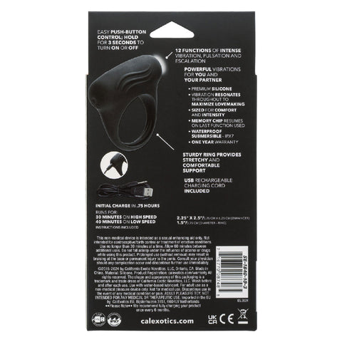 Silicone Lover's Rechargeable Arouser with Powerful Stimulator Cock Rings Vibrating