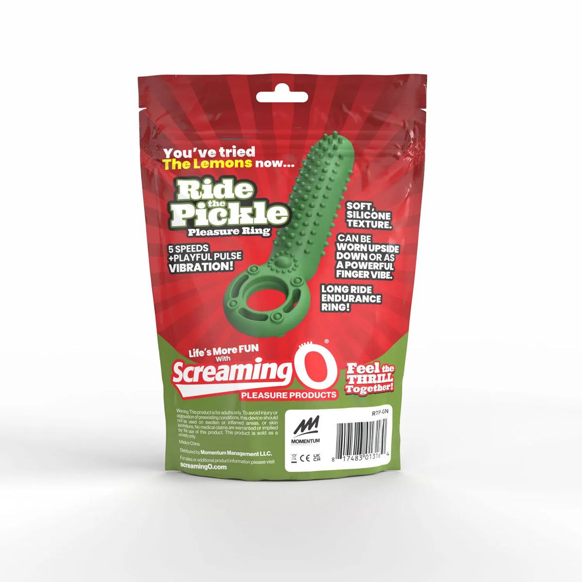 Screaming O Ride The Pickle - Rechargeable Vibrating Pleasure Ring