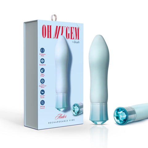 Oh My Gem Ardor Aquamarine Tapered End Adult Vibrator Vibrators - G Spot