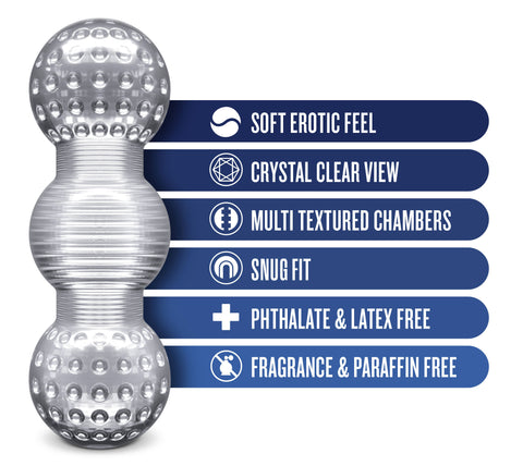 Rize Feelz (Clear) – Textured Sleeve Masturbator Strokers - Manual