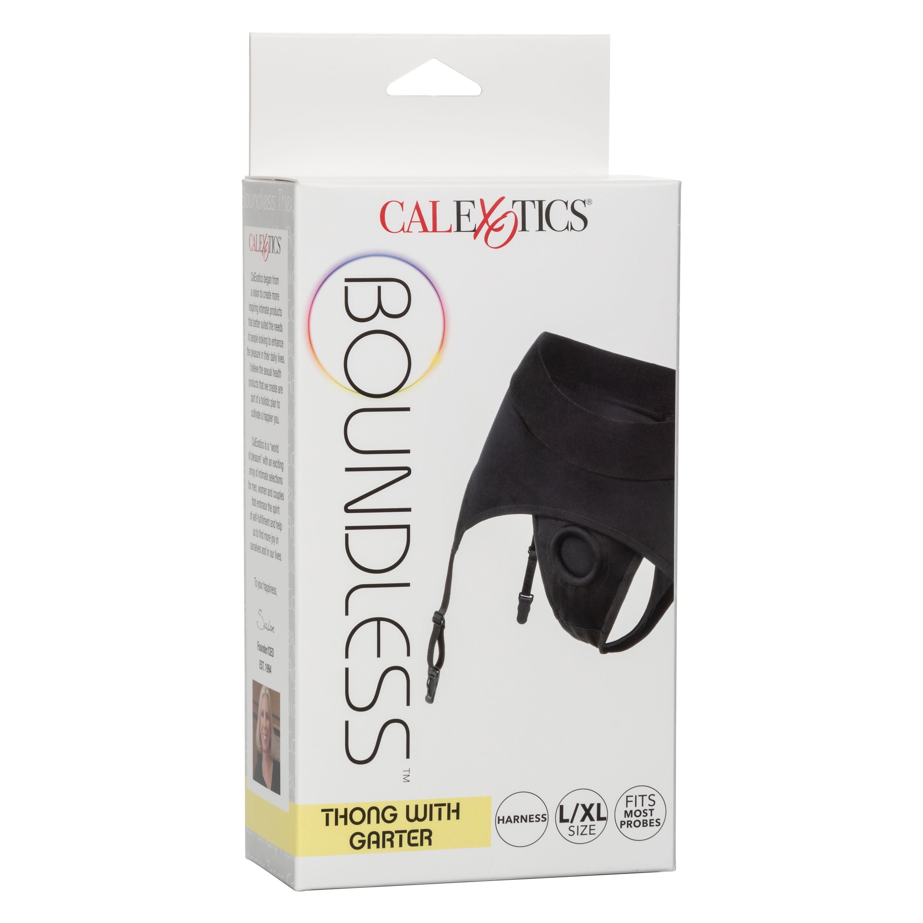 Boundless Black Thong with Garter Harness for L/XL Comfort Harnesses & Strap-Ons