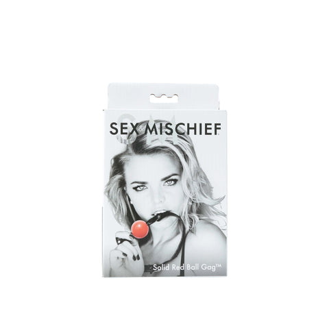 Sex and Mischief Solid Red Ball Gag for Adult Play and Adventure Red Gags