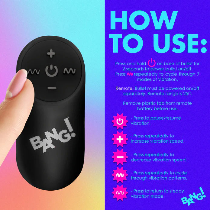 Bang Vibrating Rainbow Butt Plug with Rechargeable Bullet and Remote Control Butt Plugs - Vibrating