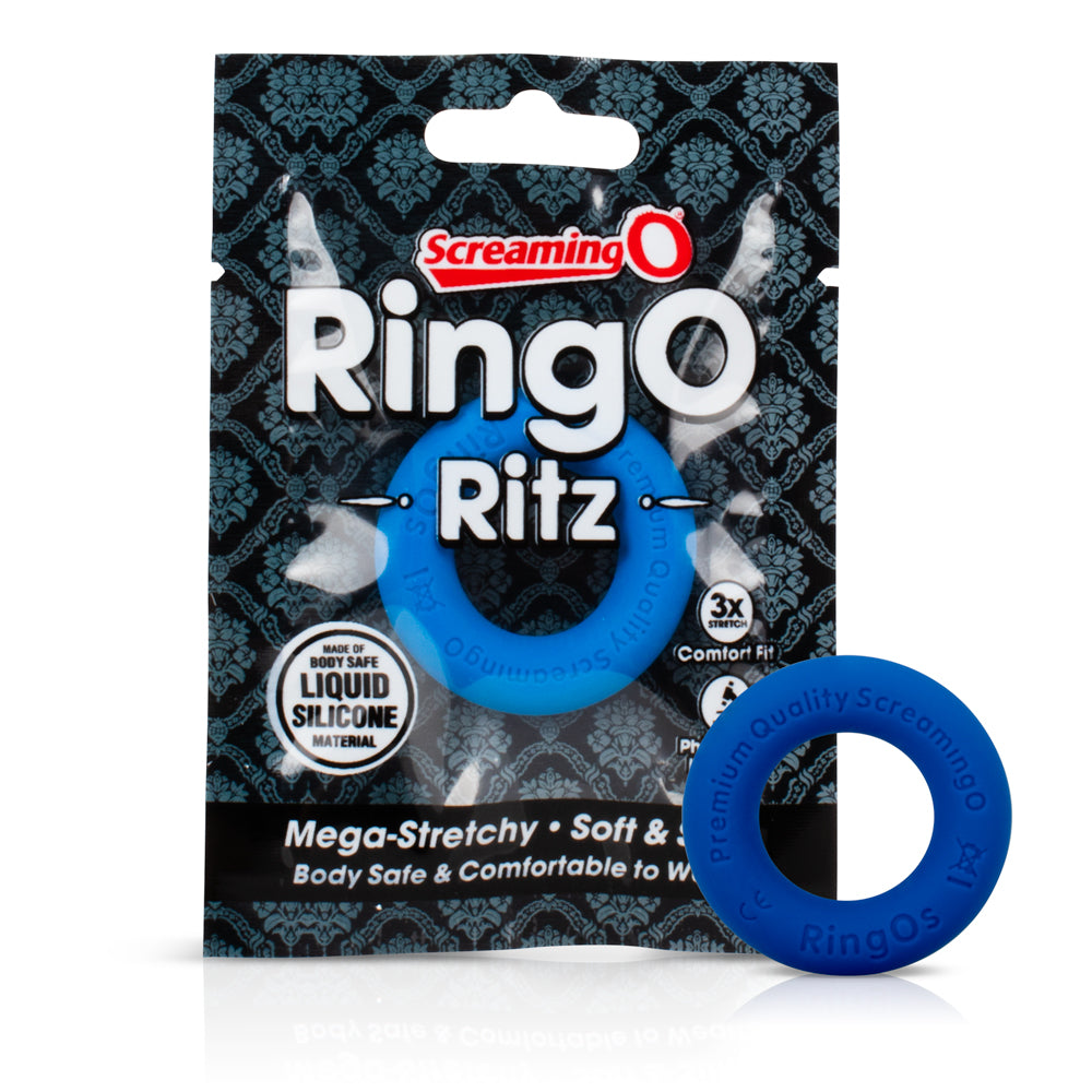 Screaming O RingO Ritz – Liquid Silicone Cock Ring Blue > Cock Ring > Single