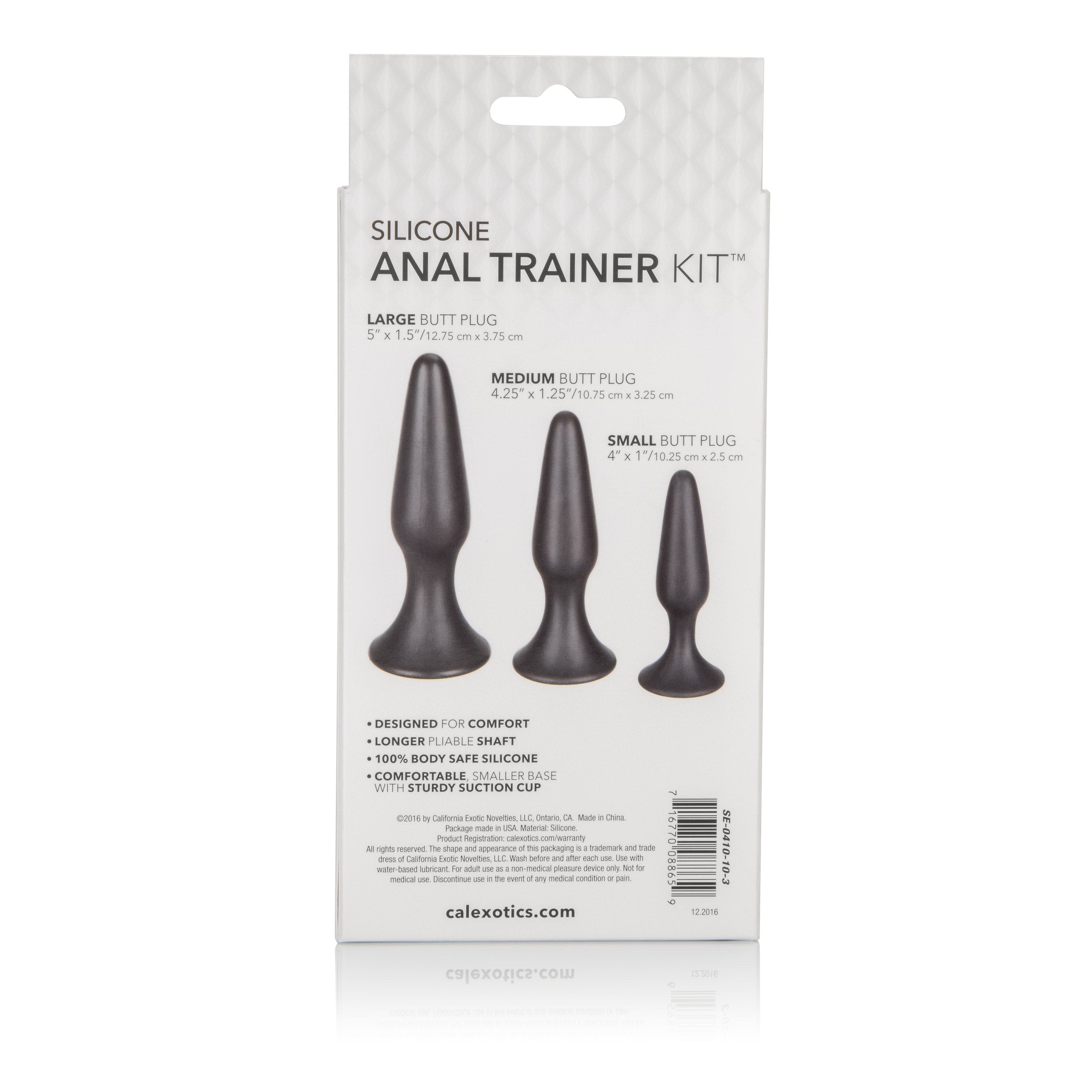 CalExotics Silicone Anal Trainer Kit 3 Graduated Sizes Black > Anal Range > Butt Plug Kits
