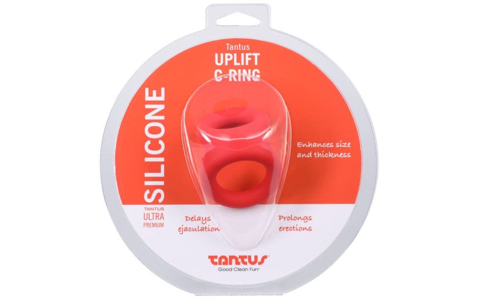 Tantus Adult Toys Red Uplift Silicone Cock Ring Crimson