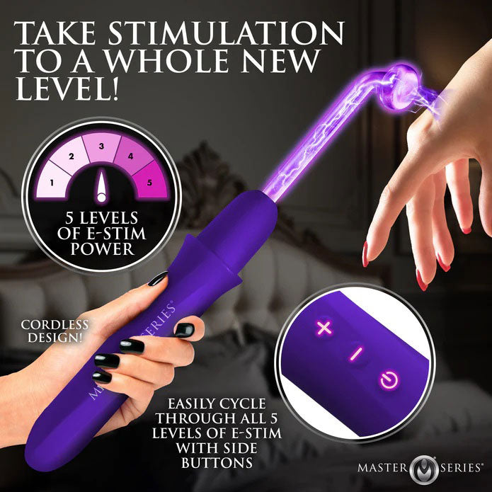 Elektrawand Rechargeable Violet Wand (Purple) – Cordless Electro Stimulation Wand with Attachments E-STIM TOYS
