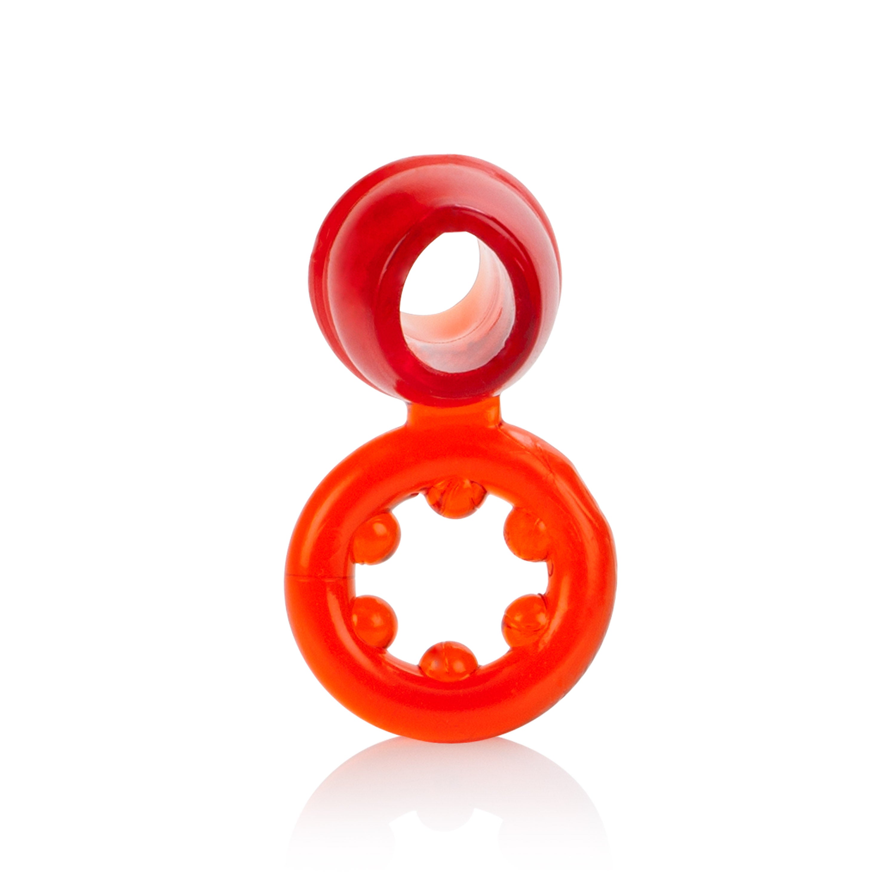 Dual Support Magnum Red Cockring with Scrotum Stability Ring Cockrings