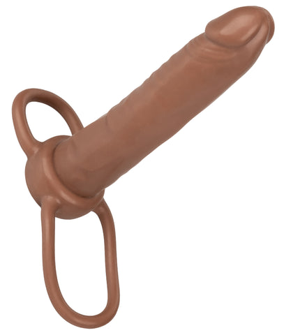 Accommodator Dual Penetrator Brown Anal Dildo with Dual Ring Design SLEEVES