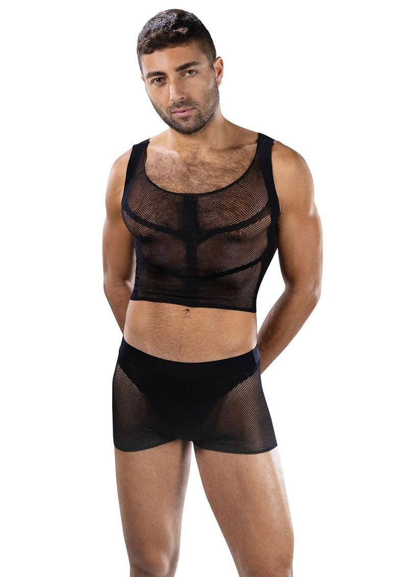 Fishnet Armor 2 Piece Set (Black) – Lightweight Breathable Lingerie Set > Clothes > Lingerie Sets
