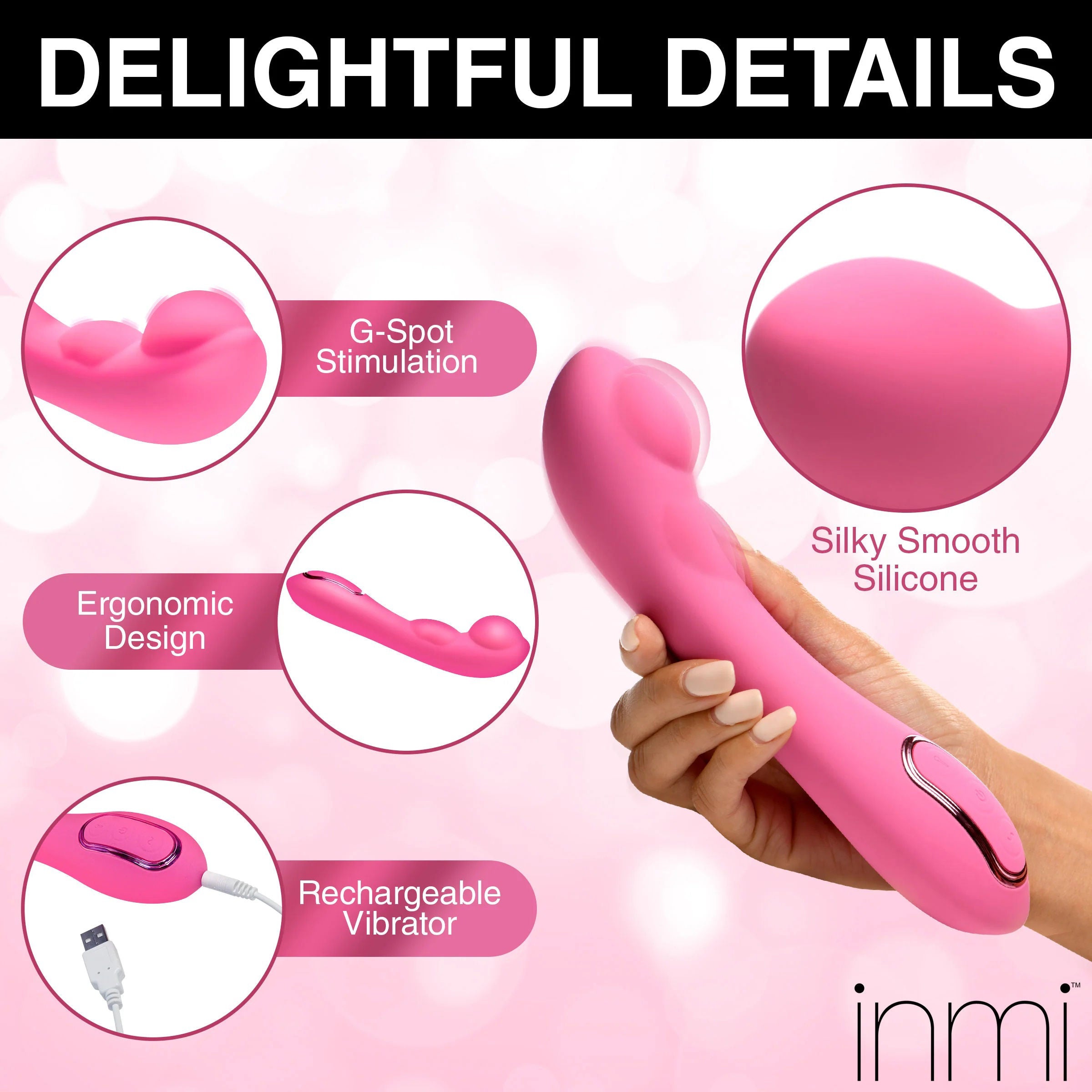 Extreme G Inflating G-Spot Silicone Vibrator Pink Adult Toy VIBRATORS-RABBIT