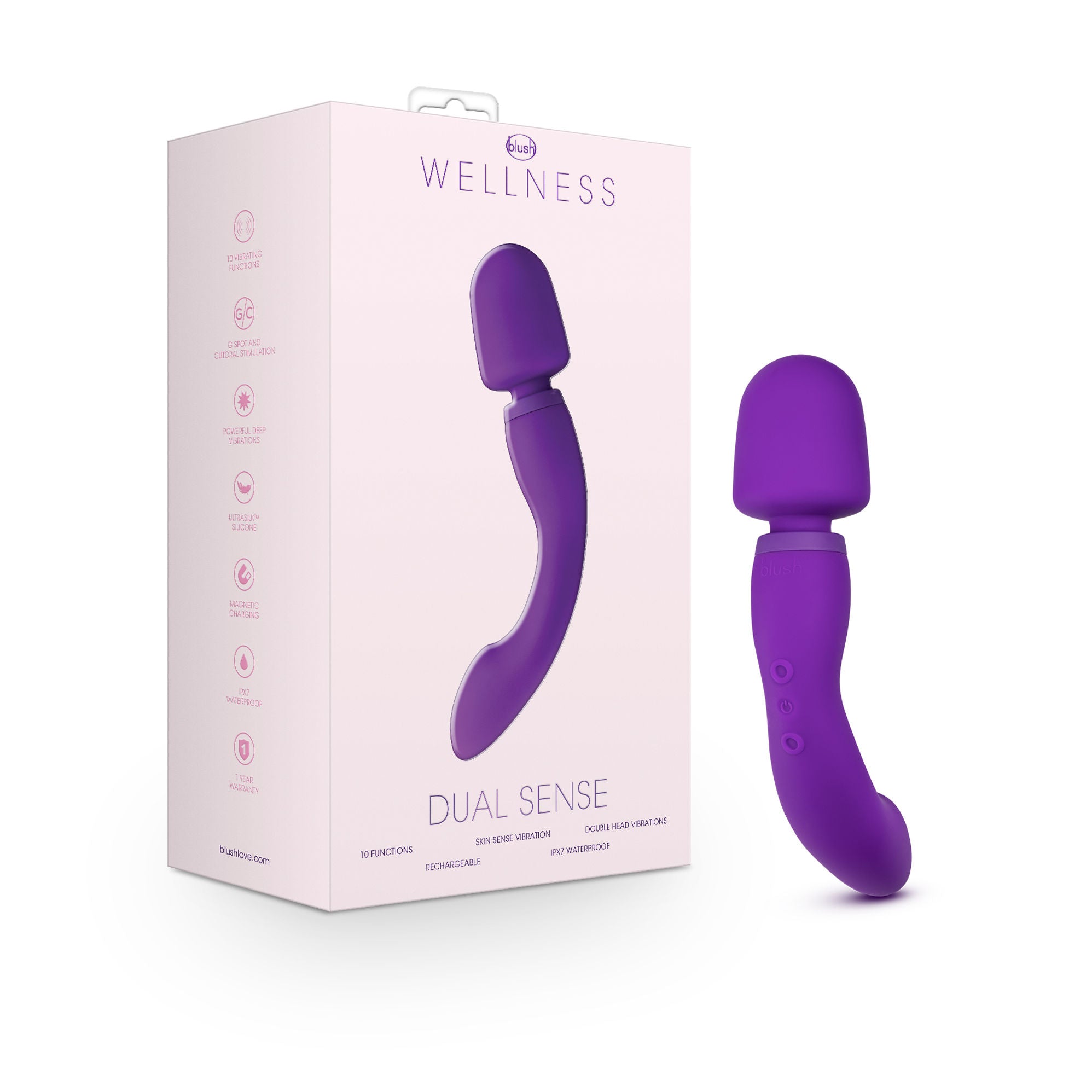 Wellness Dual Sense Purple Electric Massager with Dual Vibration > Sex Toys For Ladies > Wand Massagers and Attachments