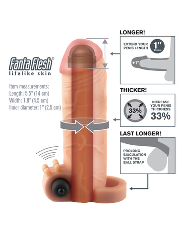 Fantasy X-Tensions Vibrating Penis Extension Sleeve Light SLEEVES