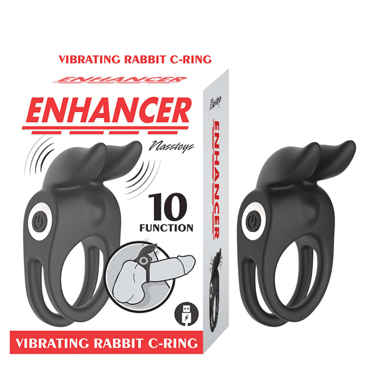 Nasstoys Enhancer Vibrating Rabbit Cock Ring Black > Cock Ring > Vibrating