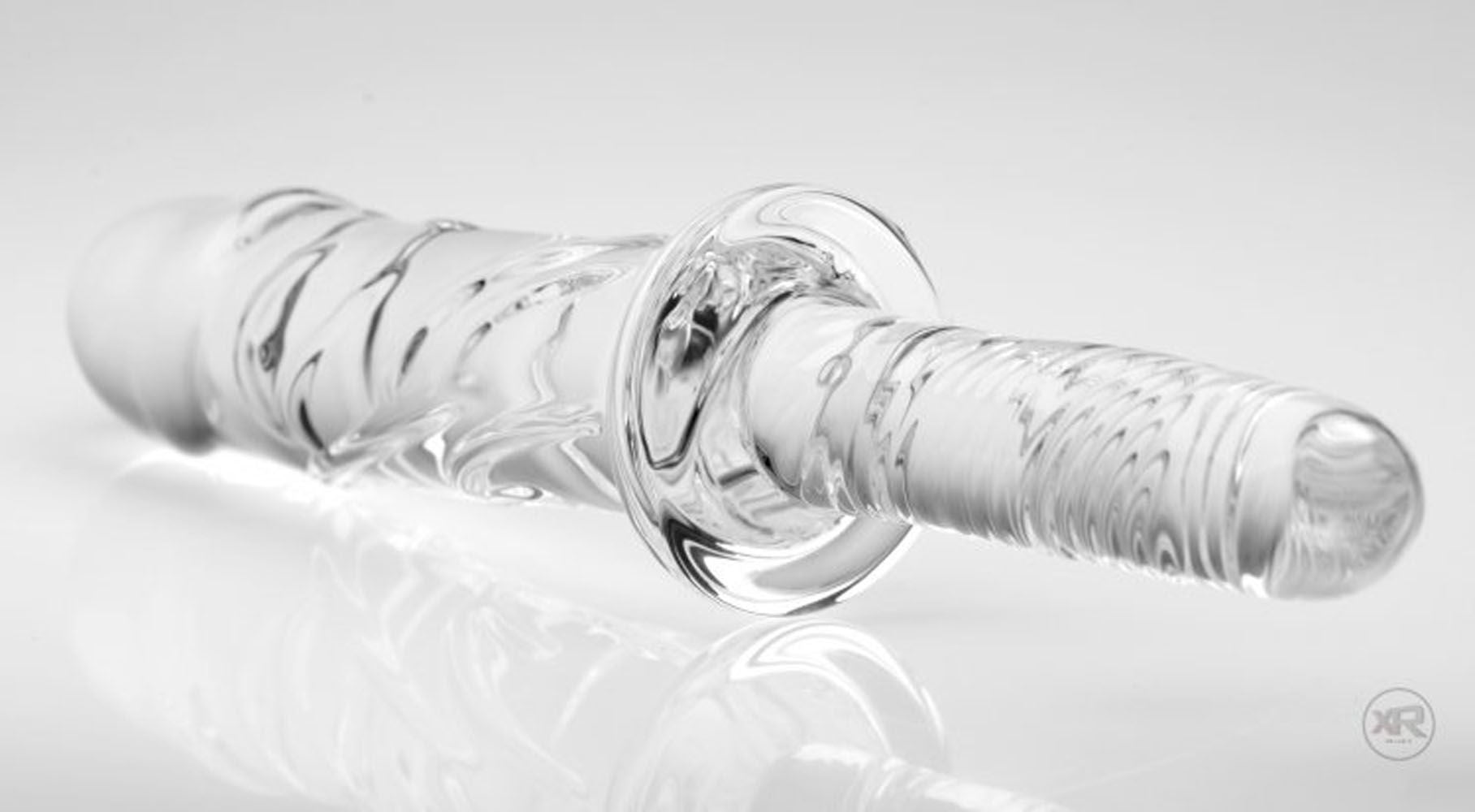 Brutus Clear Glass Dildo with Textured Handle for Intimacy DONGS Glass