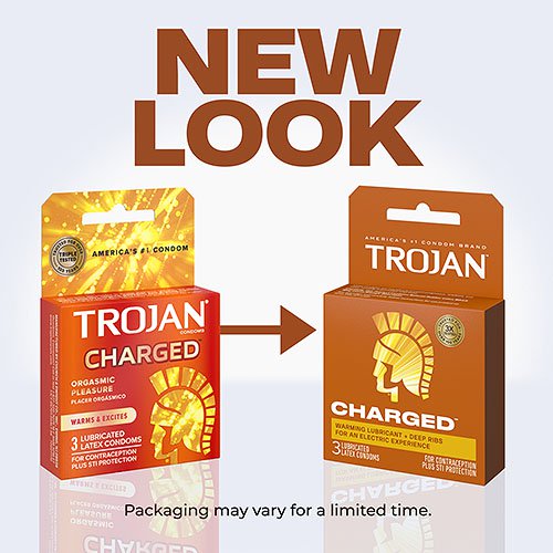 Trojan Intensified Charged Orgasmic Pleasure Condoms - 3 Pack > Essentials > Condoms