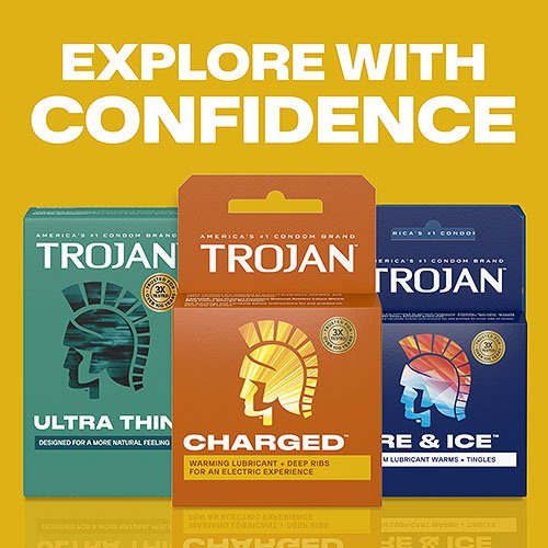 Trojan Intensified Charged Orgasmic Pleasure Condoms - 3 Pack > Essentials > Condoms