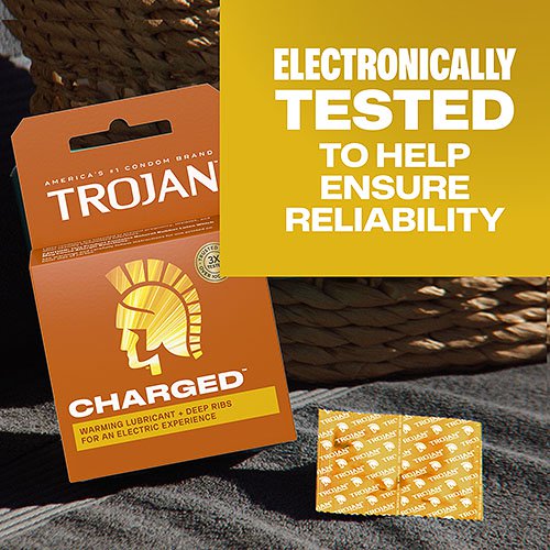 Trojan Intensified Charged Orgasmic Pleasure Condoms - 3 Pack > Essentials > Condoms