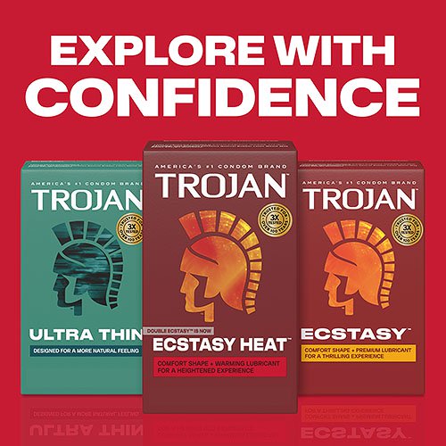 Trojan Ecstasy Heat - 3 Pack Condoms with Warming Lubricant > Essentials > Condoms