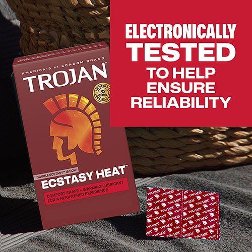 Trojan Ecstasy Heat - 3 Pack Condoms with Warming Lubricant > Essentials > Condoms