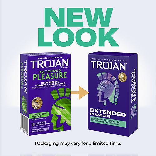 Trojan Extended Pleasure Condoms 12 Pack with Climax Control > Essentials > Condoms
