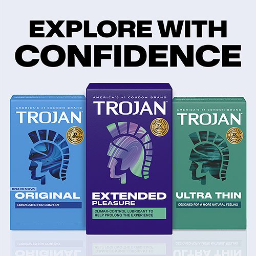 Trojan Extended Pleasure Condoms 12 Pack with Climax Control > Essentials > Condoms