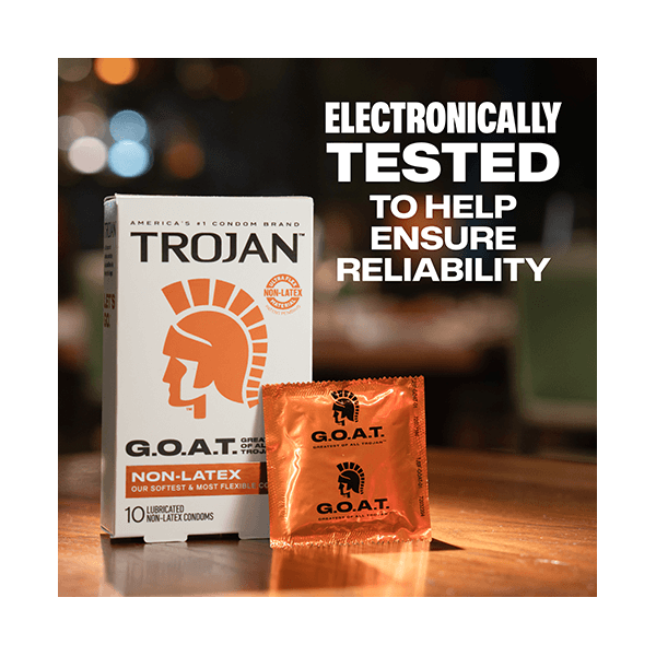 Trojan G.O.A.T. Non-Latex Condoms – Soft Flexible Condoms 10 Pack > Essentials > Condoms > Non-Latex